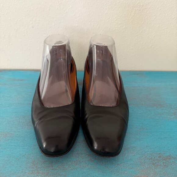 Vintage Coach Black Leather Cuban Heel Shoes Women's Size 9.5 J002 - Picture 2 of 10